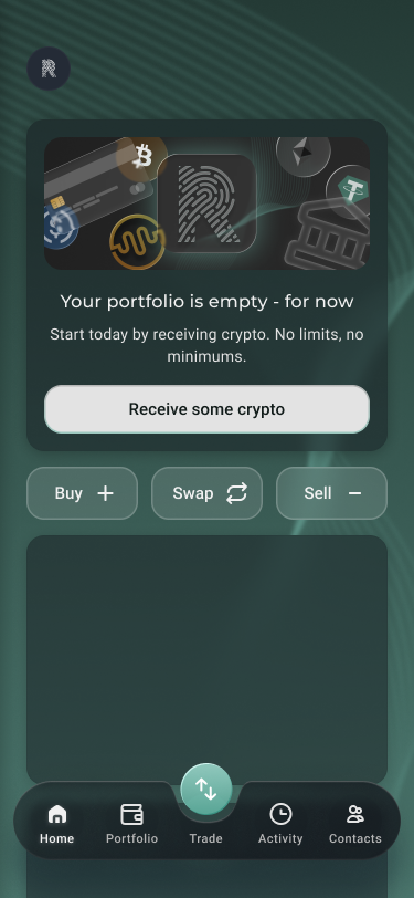 Homescreen for new users