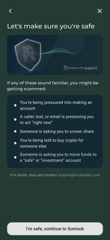 Safety First screen