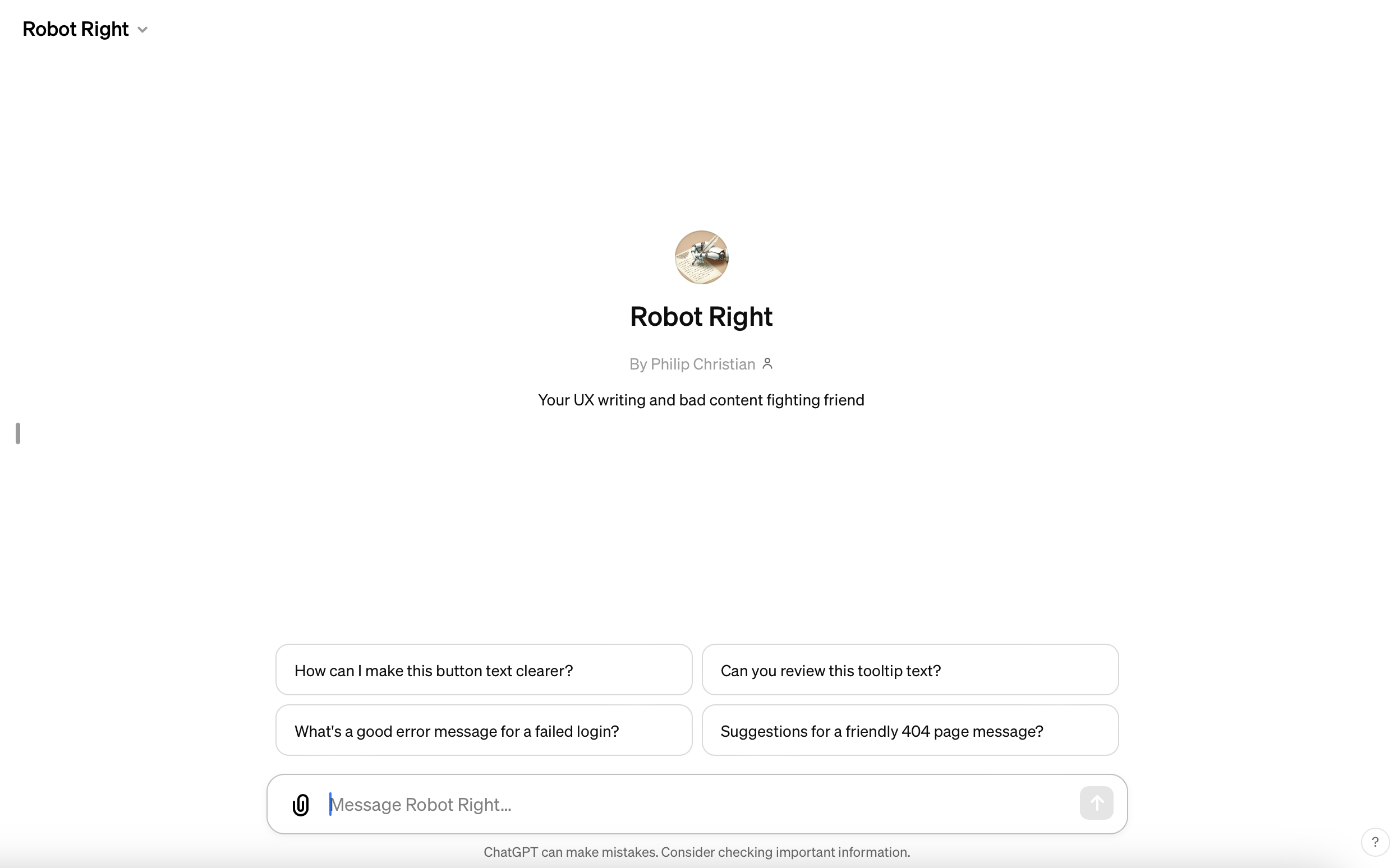 Robot Right custom GPT